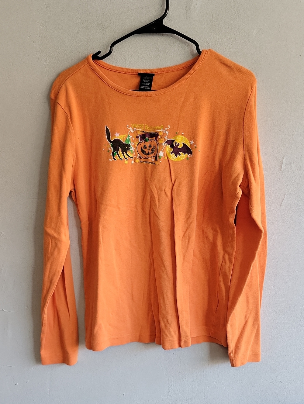 Women's medium/large orange Halloween long sleeve tee t-shirt Grandma/mom core
